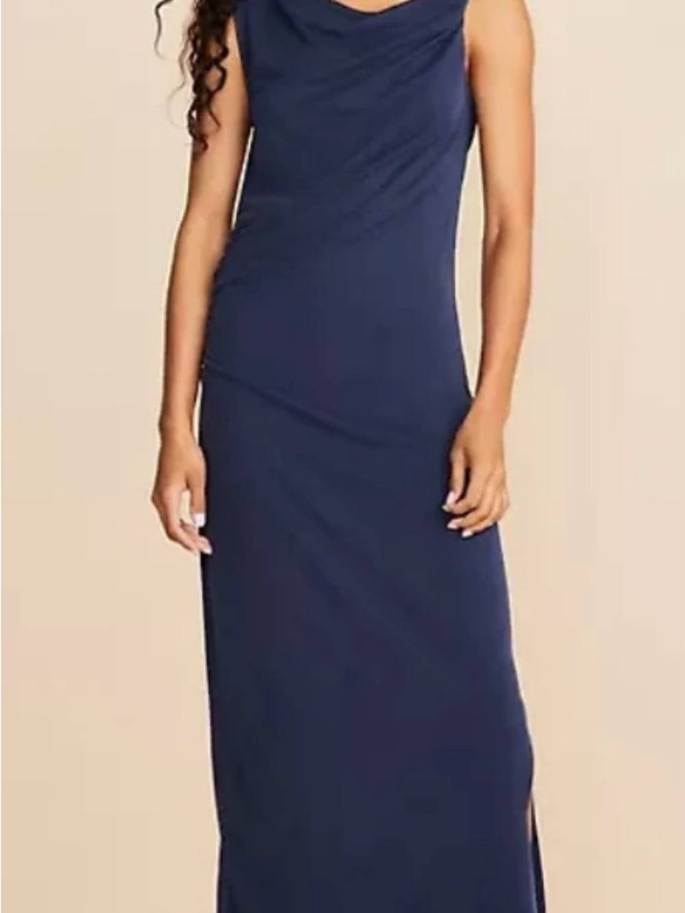 Lou & Grey Navy Cowl Neck Maxi Dress XL Cocktail Minimalist Neutral